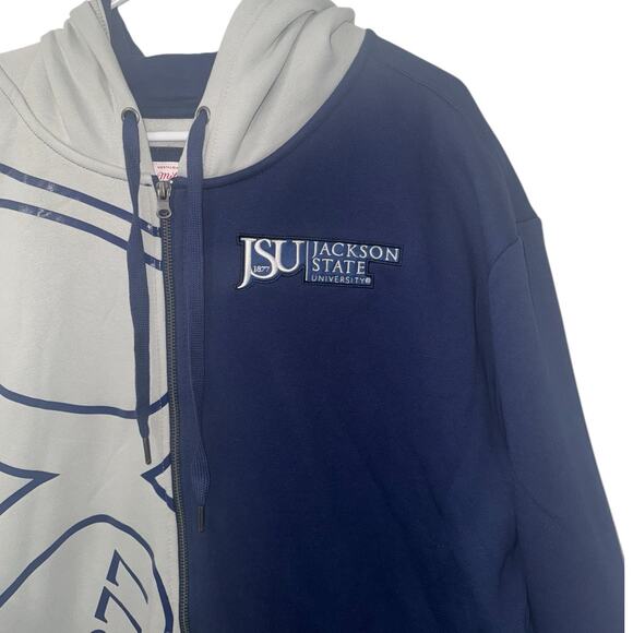 NWT! Mitchell & Ness JSU Colorblock Hoodie Jackson State University - Size 2XL - Picture 2 of 5